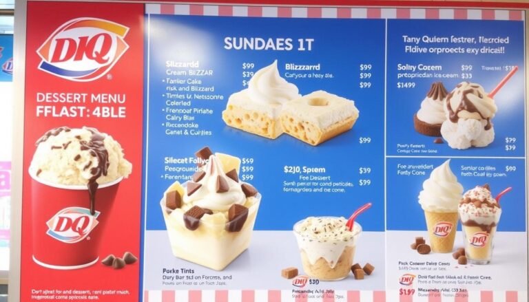 Dairy Queen Dessert Menu